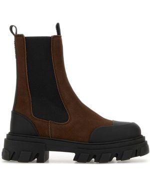 Ganni Cleated Mid Chelsea Boot Recycled Pelinova - Black