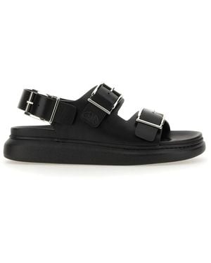 McQueen Leather Sandal - Black