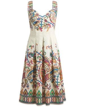 Etro Natural Est Multi Midi Straps Dress - White