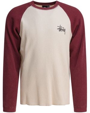 Stussy Raglan Thermal 2 Tone Knitwear - Pink