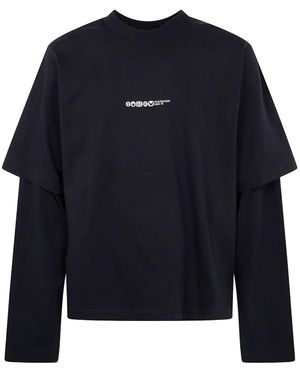 OAMC Peacemaker Painted Double Layer Boxy Tshirt - Blue