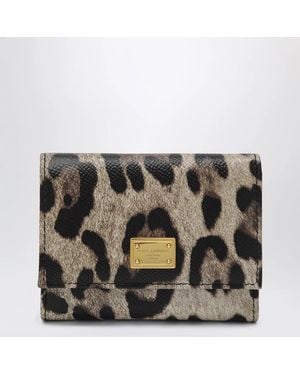 Dolce & Gabbana Dolce&Gabbana Dauphine Calfskin Wallet With Leopard Print - Metallic