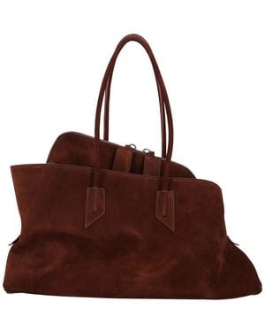 The Attico La Passeggiata Suede Medium Tote - Brown
