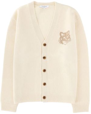 Maison Kitsuné Maison Kitsuné "Fox Head" Cardigan - Natural