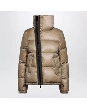 Sacai Down Jacket With Asymmetrical Zip - Natural