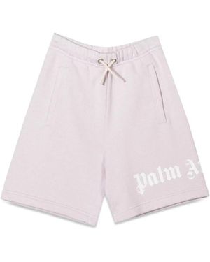 Palm Angels Fleece Girl Short Logo - Pink
