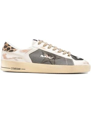 Golden Goose "Stardan" Nappa Leather And Net Upper Nappa Toe Nylon Tongue And Horsy Heel - Natural