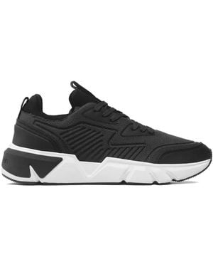 Calvin Klein Pro Runn Lace-Up Knit Sneakers - Black