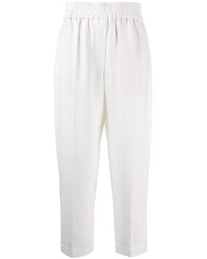 Brunello Cucinelli Baggy Pull-Up Pants - White