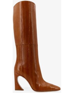 Fendi Arco Hagfish Leather Boots - Brown