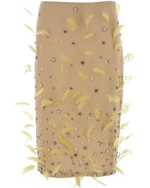 Des Phemmes Skin Crepe Skirt - Natural