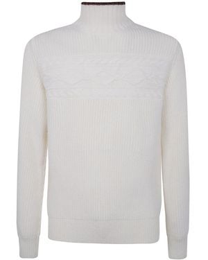 ZEGNA Pure Wool Pearl Stitch High Neck - White