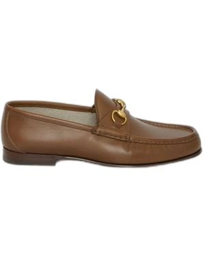 Gucci Leather Loafers - Brown