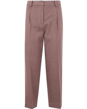 DR. HOPE Elastic Waist Pants - Brown