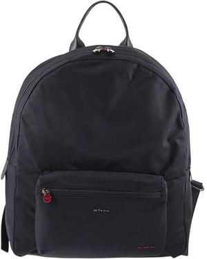 Kiton Technical Fabric Backpack With Logo - Blue