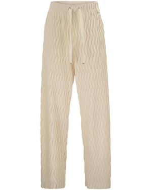 Herno Pants With Crumpled Effect - Natural
