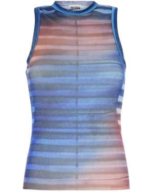 Jean Paul Gaultier Printed Tulle The Air Tank Top - Blue