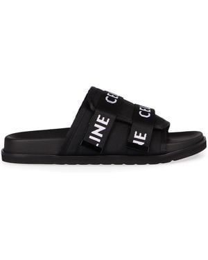 Celine Logoed Straps Slides - Black