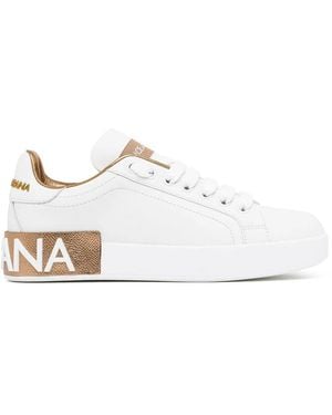 Dolce & Gabbana Dolce & Gabbana Portofino Leather Sneakers - White