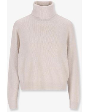 Brunello Cucinelli Virgin Wool, Cashmere And Silk Turtleneck - White