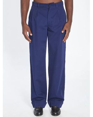Valentino Garavani Cotton Gabardine Trousers - Blue