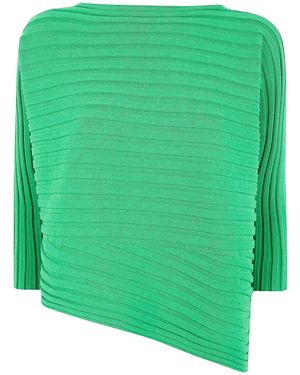 HOMME PLISSÉ Homme Plisse Cotton Cashmere Knit Top - Green