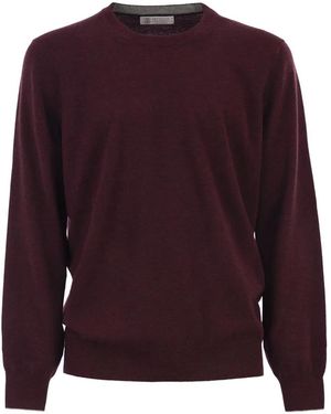 Brunello Cucinelli Pure Cashmere Crew-Neck Jumper - Purple