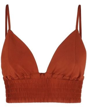 FEDERICA TOSI Knitted Crop Top - Red