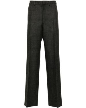 Prada Prince Of Wales Checked Wool Pants - Black