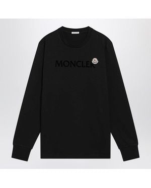 Moncler Long-Sleeved T-Shirt With Logo - Black