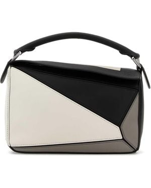 Loewe Leather Small Puzzle Handbag - Black