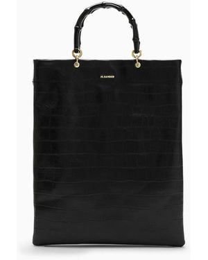 Jil Sander Leather Medium Shopping Bag - Black