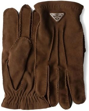 Prada Suede Gloves - Brown