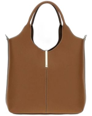 Tod's Tods Leather Small Tote Shopping Bag - Brown
