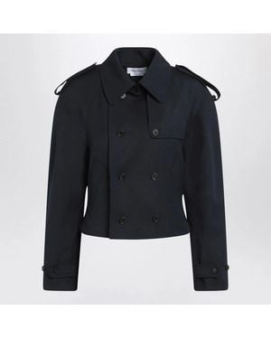 McQueen Midnight Wool Trench Coat - Blue