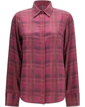 Ermanno Scervino Crystal Check Satin Shirt - Pink