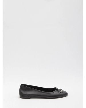 Balenciaga Leather City Up Ballerinas - White