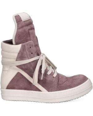 Rick Owens Geobasket Leather Sneakers - Pink