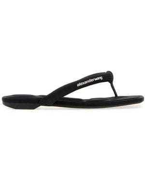 Alexander Wang Jenna Tubular Flat Thong Sandal - Black