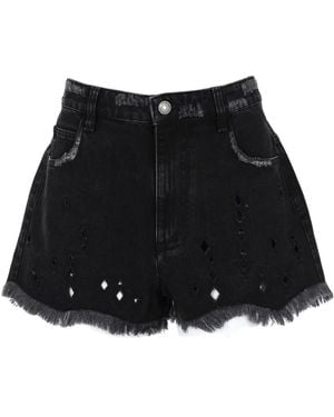 Isabel Marant Shorts "Aecia" Con Ricami - Black