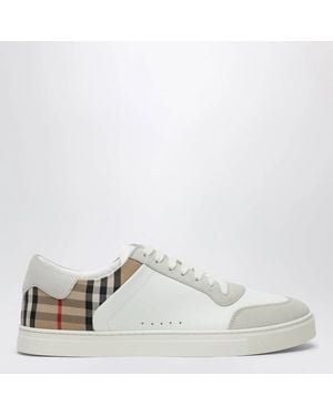 Burberry And Check Leather Trainers - White