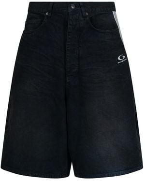 Balenciaga Denim Bermuda Shorts - Blue