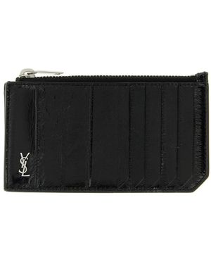 Saint Laurent 'Tiny Cassandre' Card Holder - Black