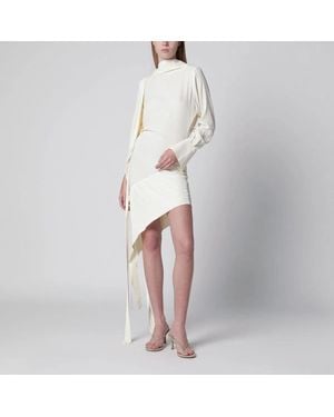 Francesco Murano Asymmetric Silkblend Dress - White
