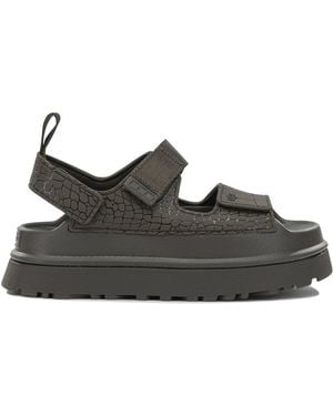 UGG "Goldenglow Embossed" Low Sandals - Black