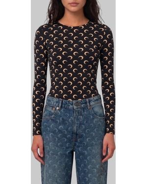 Marine Serre Second Skin Moon Top - Black