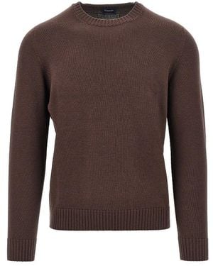 Drumohr Merino Wool Knitted Sweater - Brown