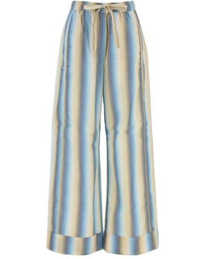 Ganni Embroidered Cotton Pyjama Pant - Blue