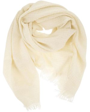 Fabiana Filippi Virgin Wool And Cashmere Scarf With Luminous Yarns - White