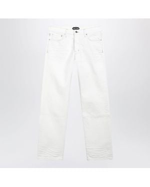 Tom Ford Jeans With Bikereffect Details - White